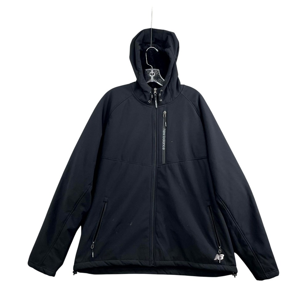 New Balance Hoodie Womens 3X Black Drawcord Hem Full Zip Sportswear Classic